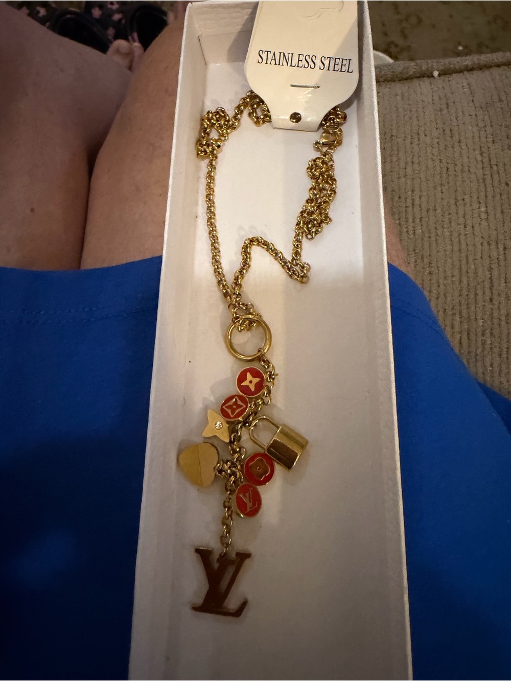 Gold-Tone Stainless Steel Women's Chain Necklace Fashion Jewelry